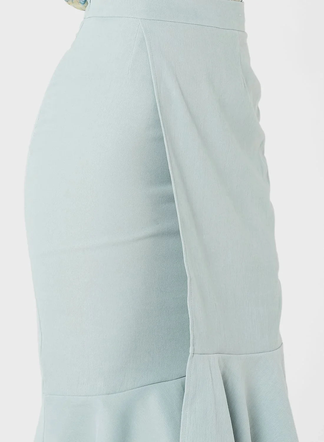 Solid Ruffled End Skirt