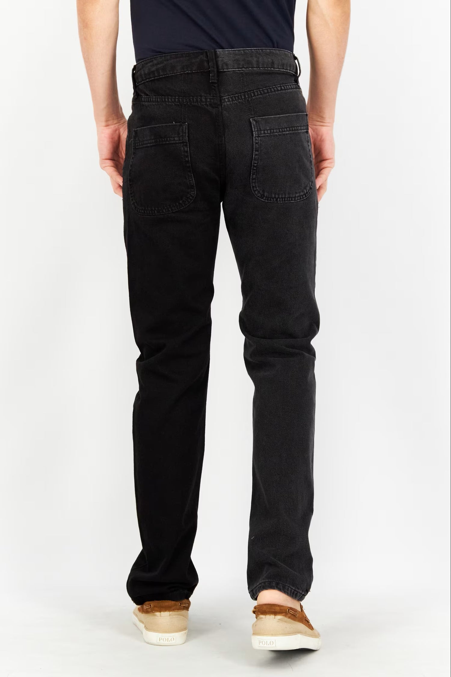 Topman, Men Straight Fit Wash Non Stretchable Denim Jeans, Black