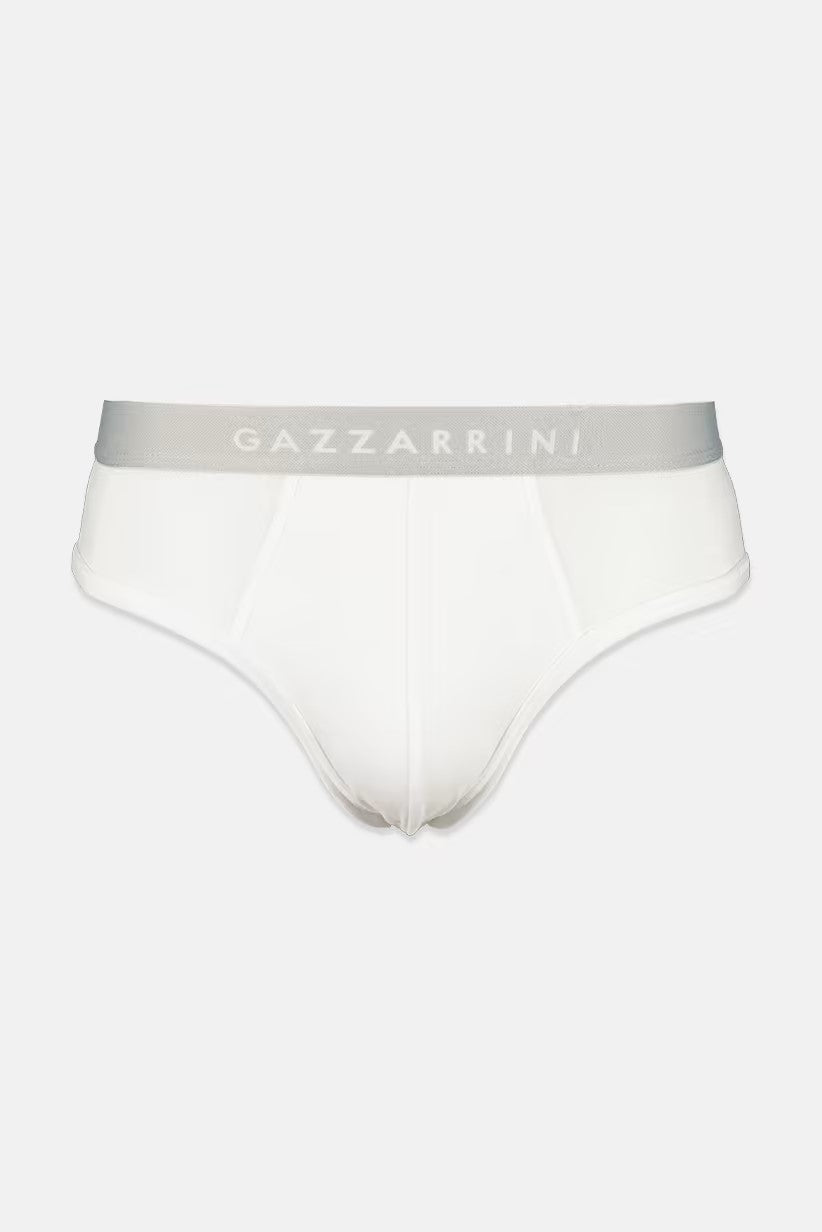 Gazzarrini, Men 3 Pieces Brand Print Briefs, White