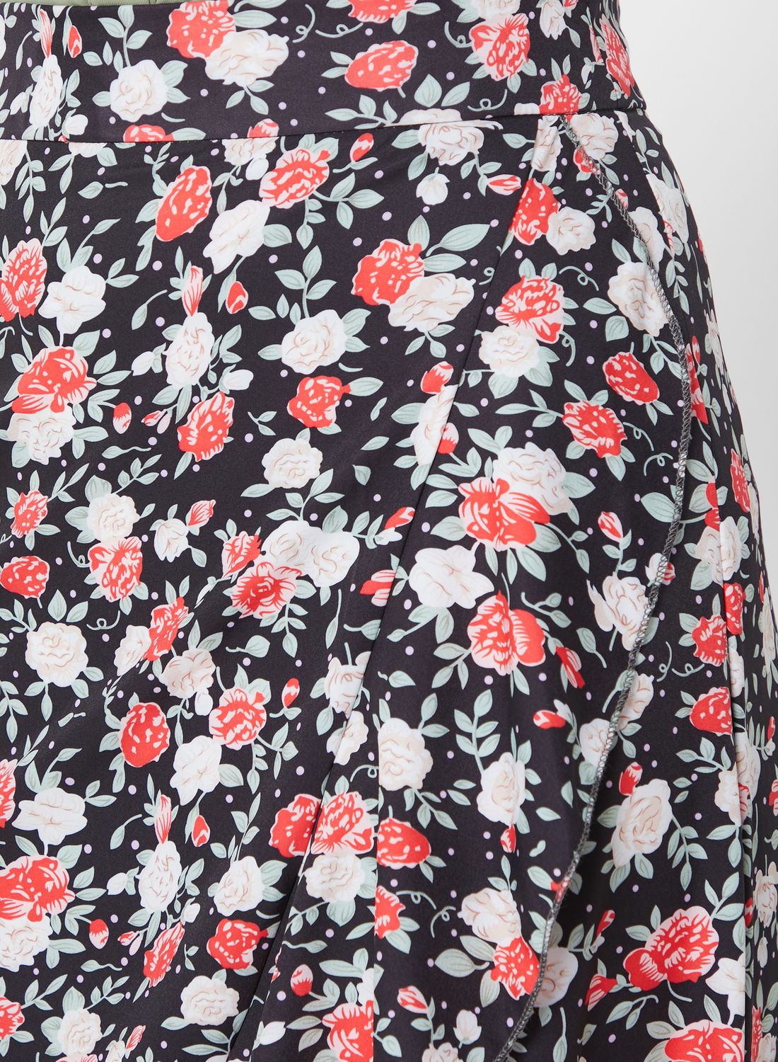 Ruffled End Printed Skirt