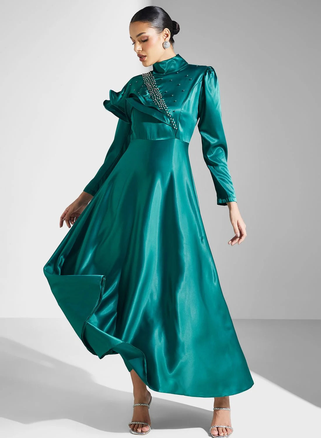 Satin Emerald Dress