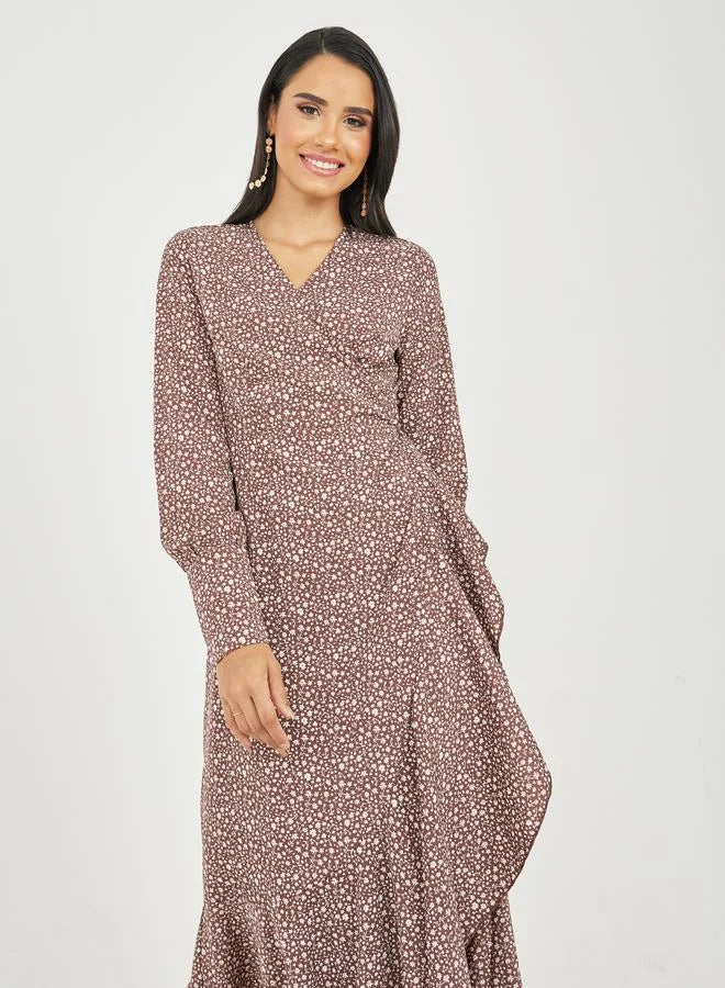 Floral Ruffle Midi Dress