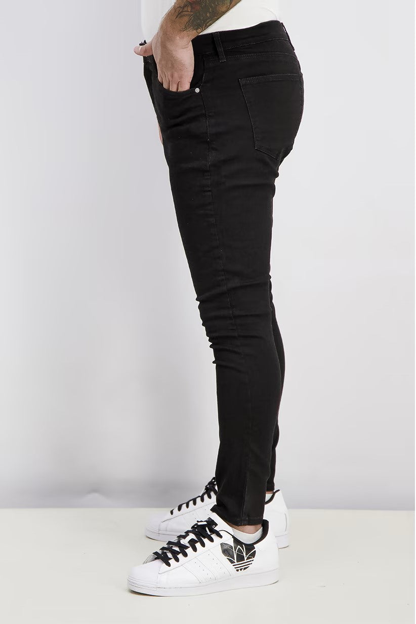Topshop, Men Regular Fit Mid Rise Sydney Jeans, Black