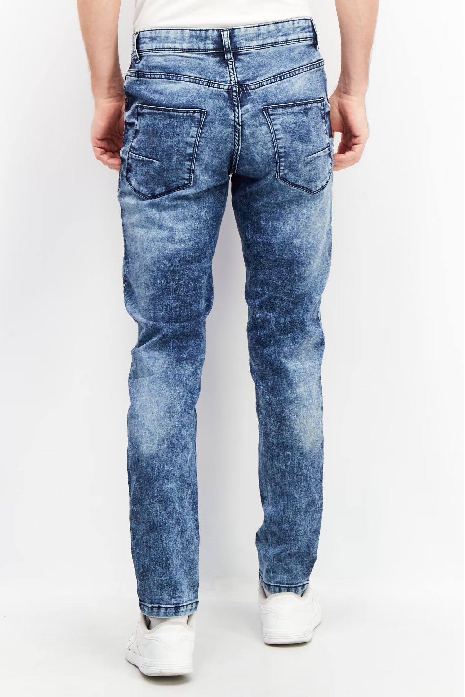 House Brand, Men Slim Fit Washed Stretchable Jeans, Navy