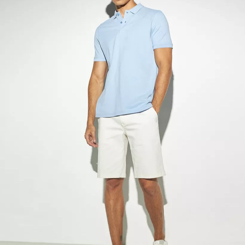 Basics, Solid Pique Polo T-shirt with Short Sleeves