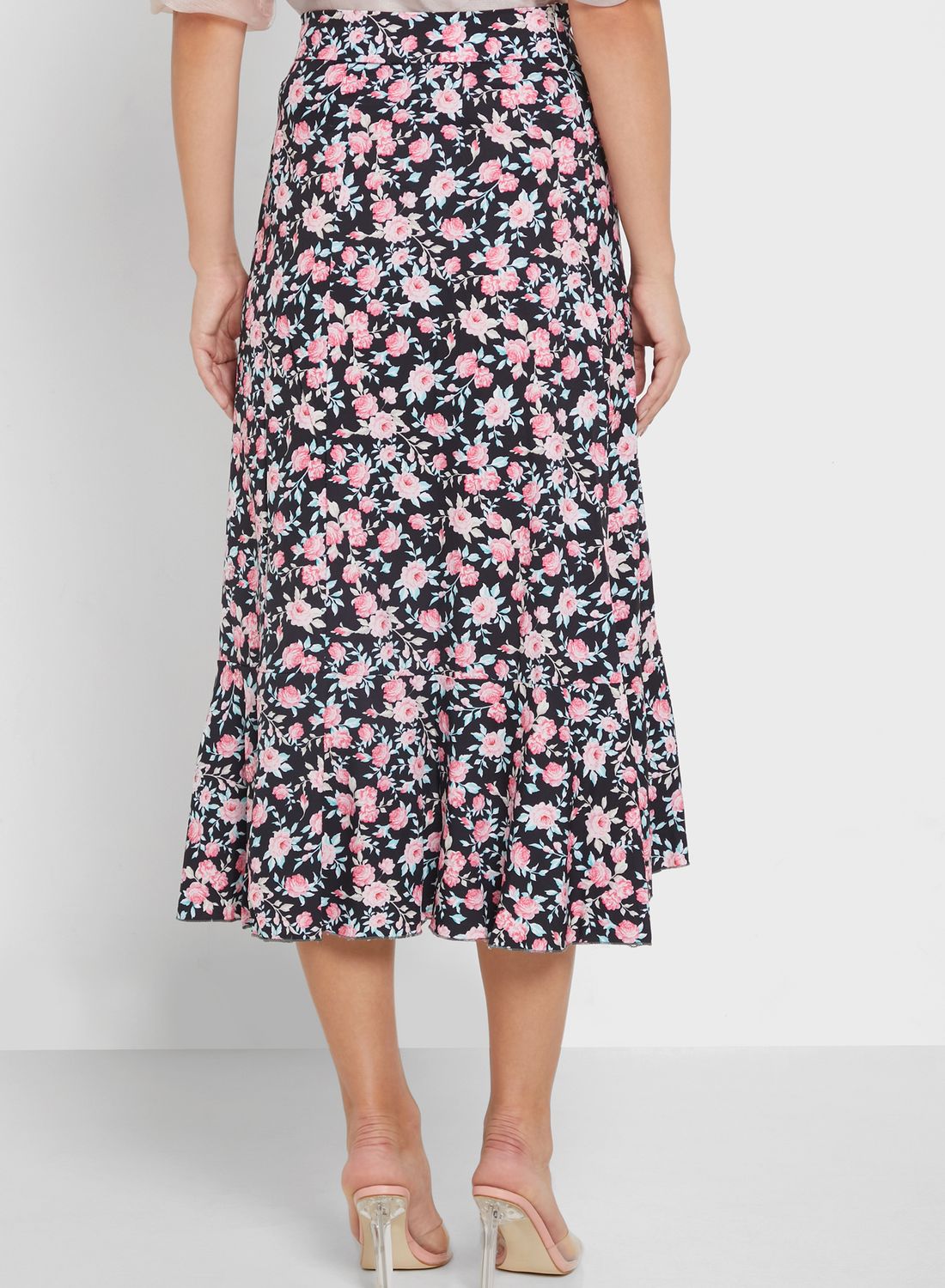 Ruffled End Printed Skirt