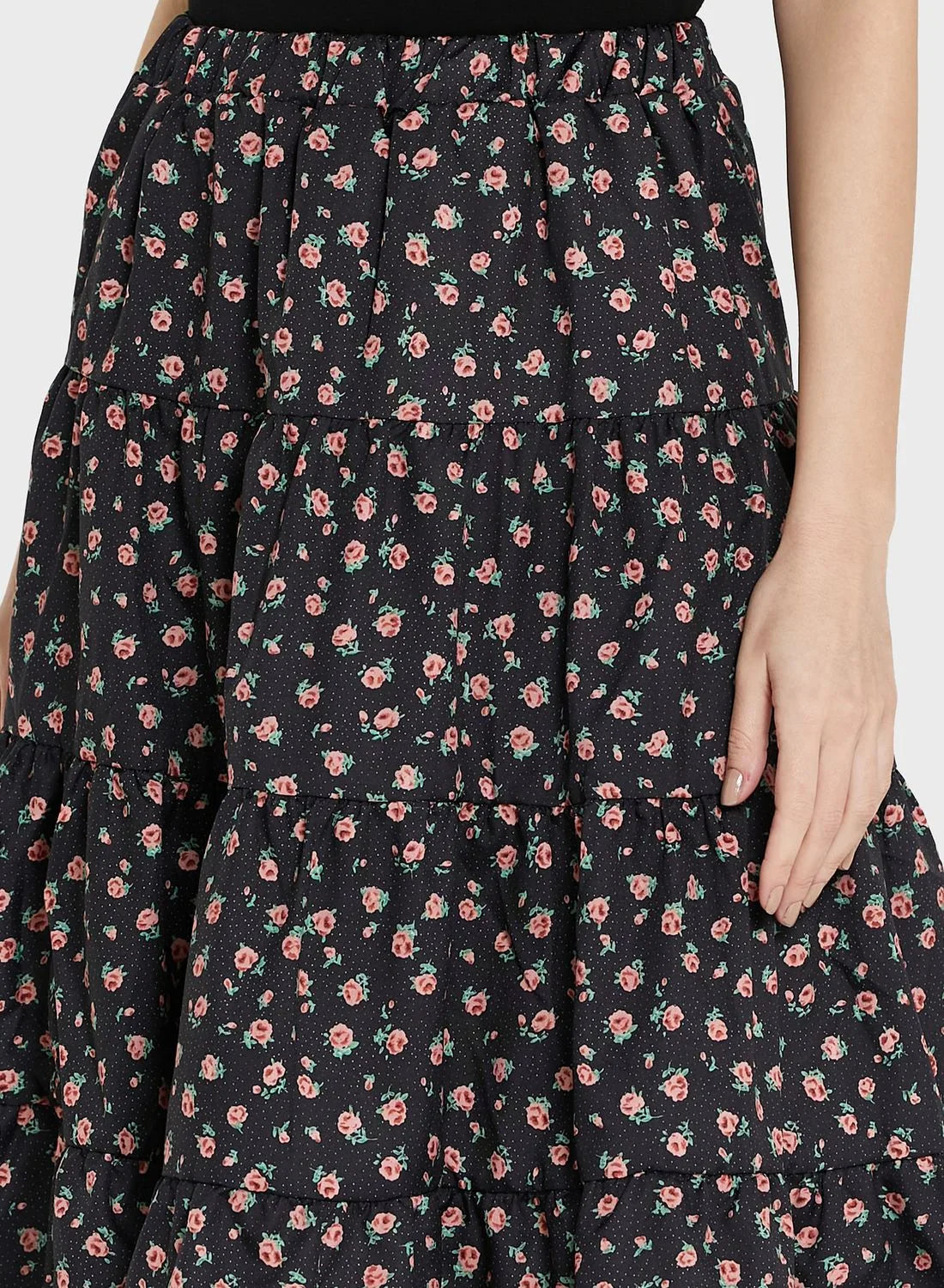 Tiered Printed Skirt