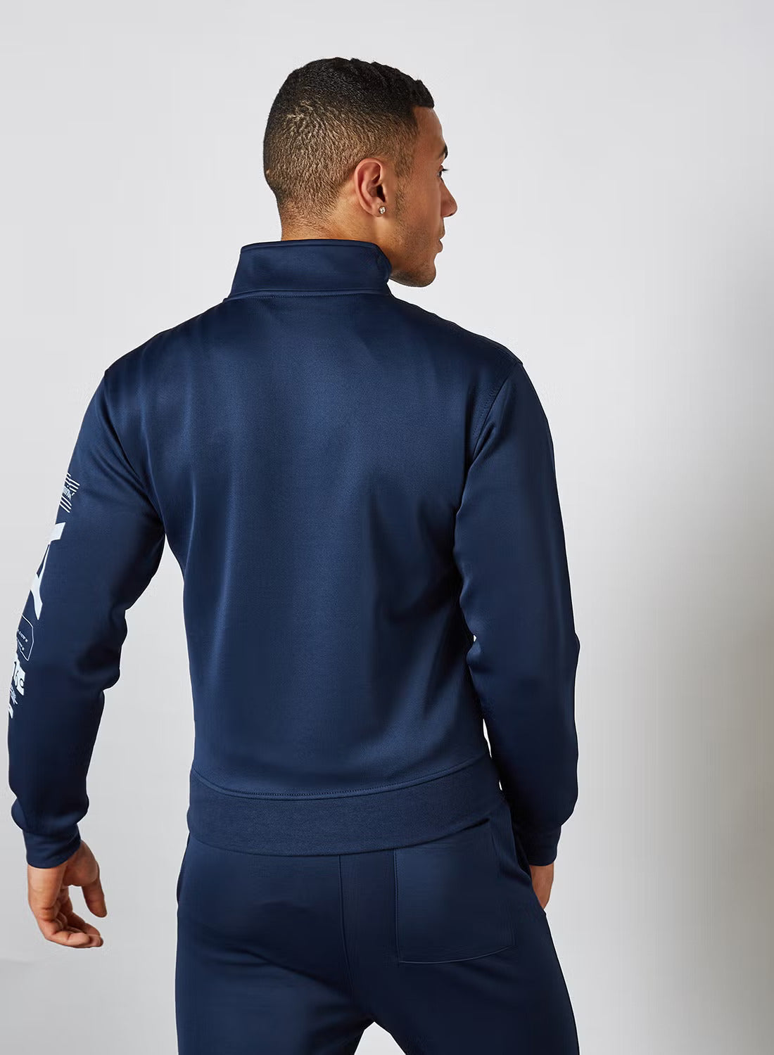 Arcminute, Graphic Print Long Sleeve Jacket Iris Black