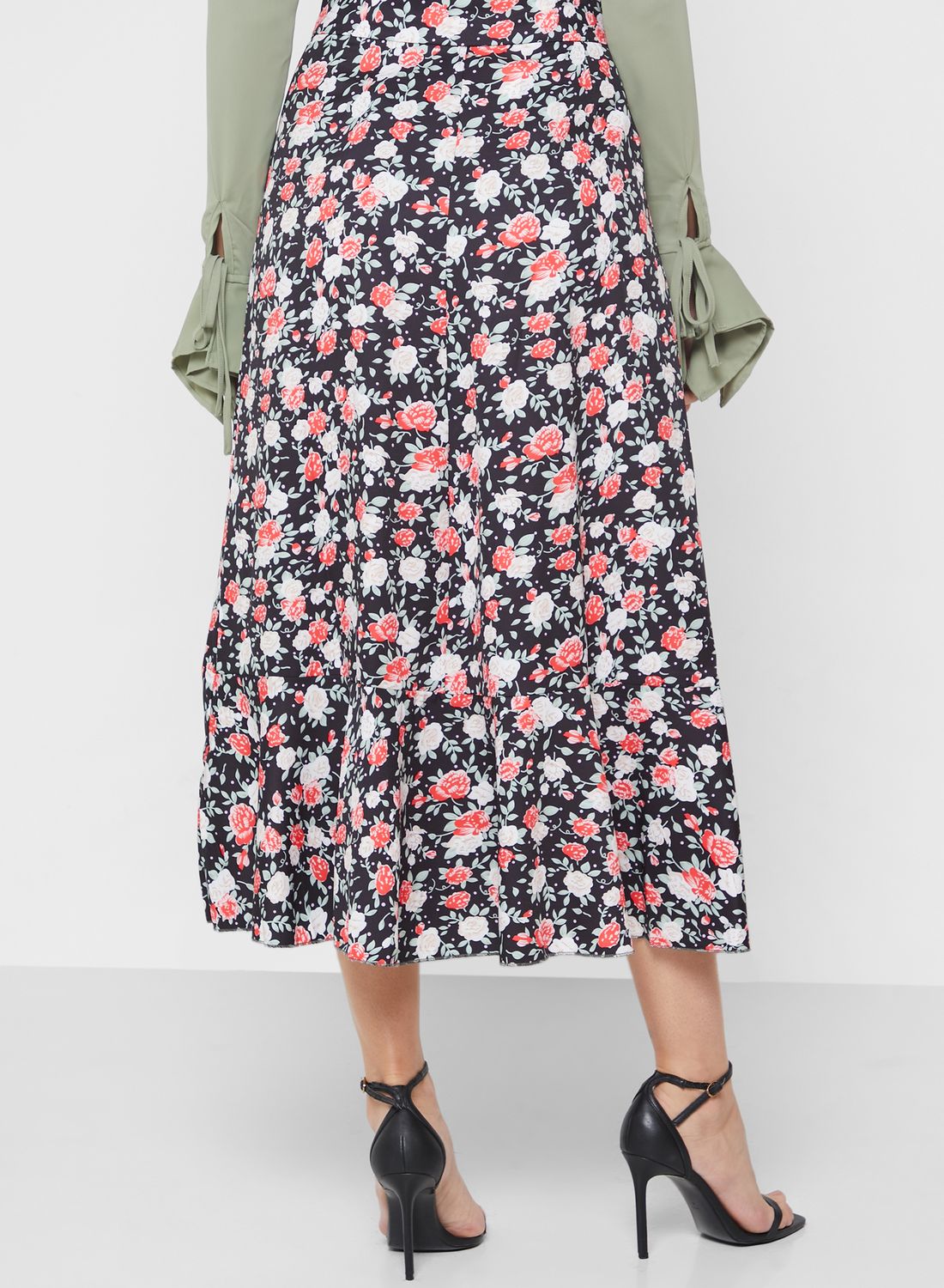 Ruffled End Printed Skirt